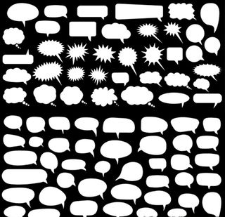 漫画对话泡泡集合矢量元素图片