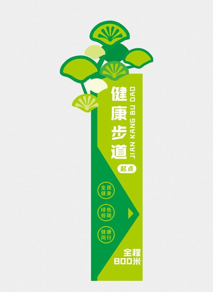 健康步道起点终点标识牌图片cdr矢量模版下载
