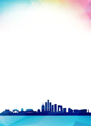 渐变彩色城市文化墙图片