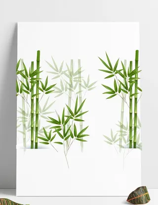 中式竹子插画图片