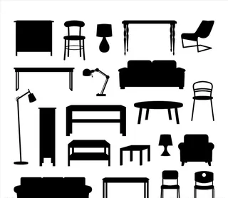 家具剪影图片