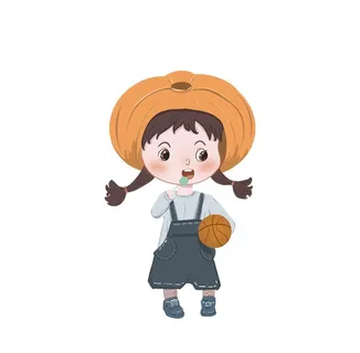 卡通手绘小女孩图片