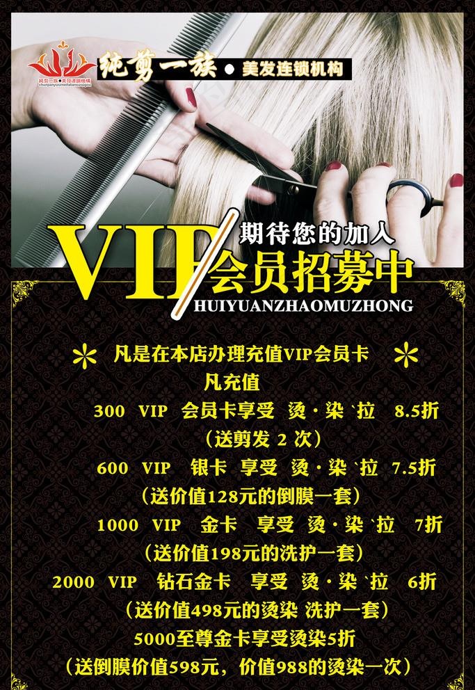 美发 VIP会员海报图片(1575x2362)psd模版下载