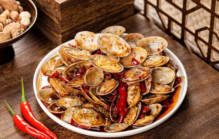 麻辣炒蚬子图片