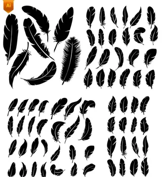 黑色羽毛剪影图片