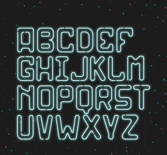 创意霓虹灯字母图片