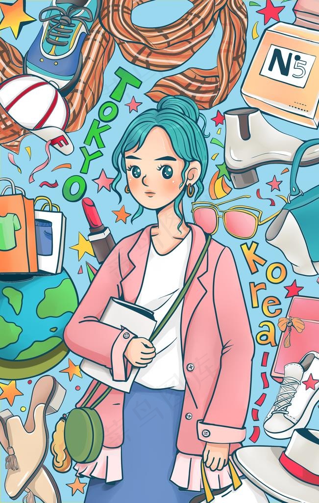 潮流卡通插画图案图片