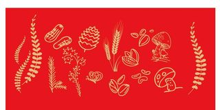 新年五谷丰收线条元素图片