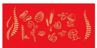 新年五谷丰收线条元素图片