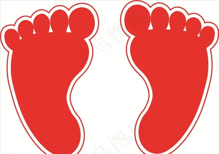 脚板印图片cdr矢量模版下载