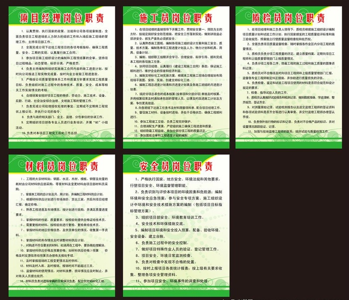 建筑五大员岗位职责图片(1701x2268)psd模版下载