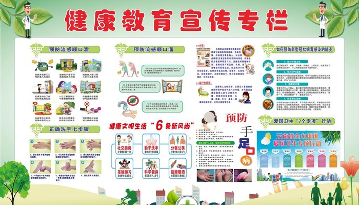 健康教育宣传专栏图片cdr矢量模版下载
