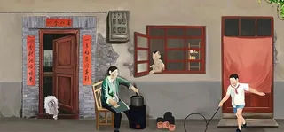 怀旧 复古 童年 滚铁环图片