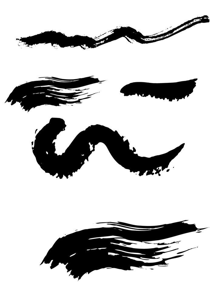 毛笔笔画矢量素材图片