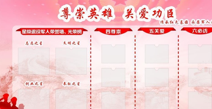 四尊崇五关爱六必访图片cdr矢量模版下载