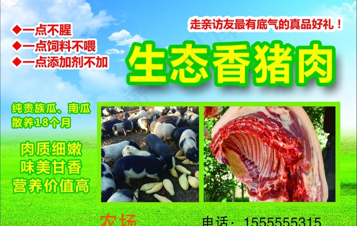 生态香猪肉图片psd模版下载