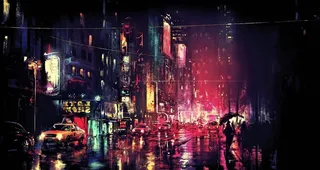 赛博朋克风未来科技插画图片