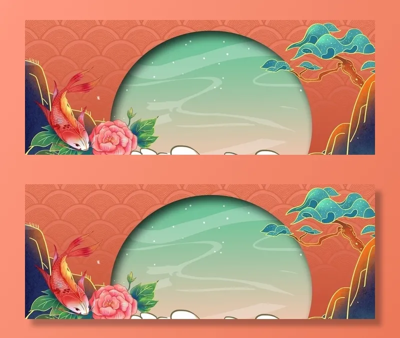 国潮风背景图片(1920x800)psd模版下载