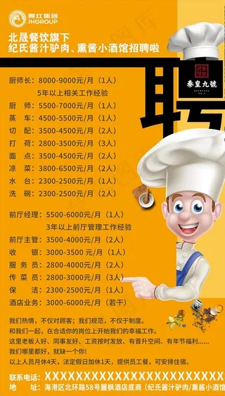 餐饮招聘海报图片