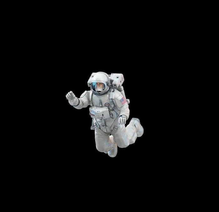 白色炫酷太空悬浮3D宇航员图片(4096x4096)psd模版下载