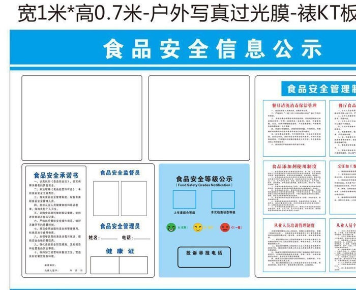 食品安全信息公示图片cdr矢量模版下载