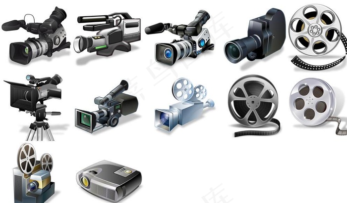 视频设备组建PSD素图片