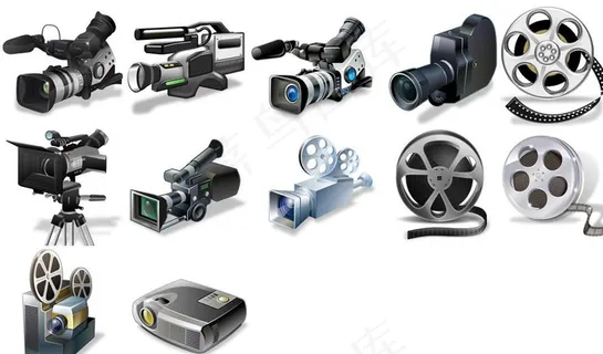 视频设备组建PSD素图片