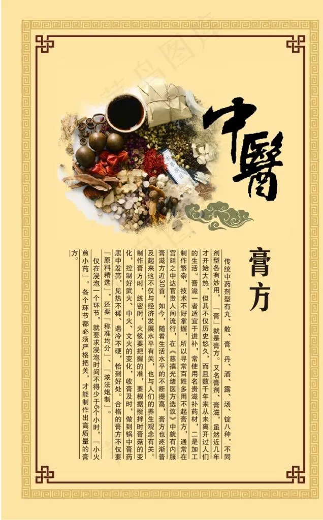 中医药膏展板图片cdr矢量模版下载