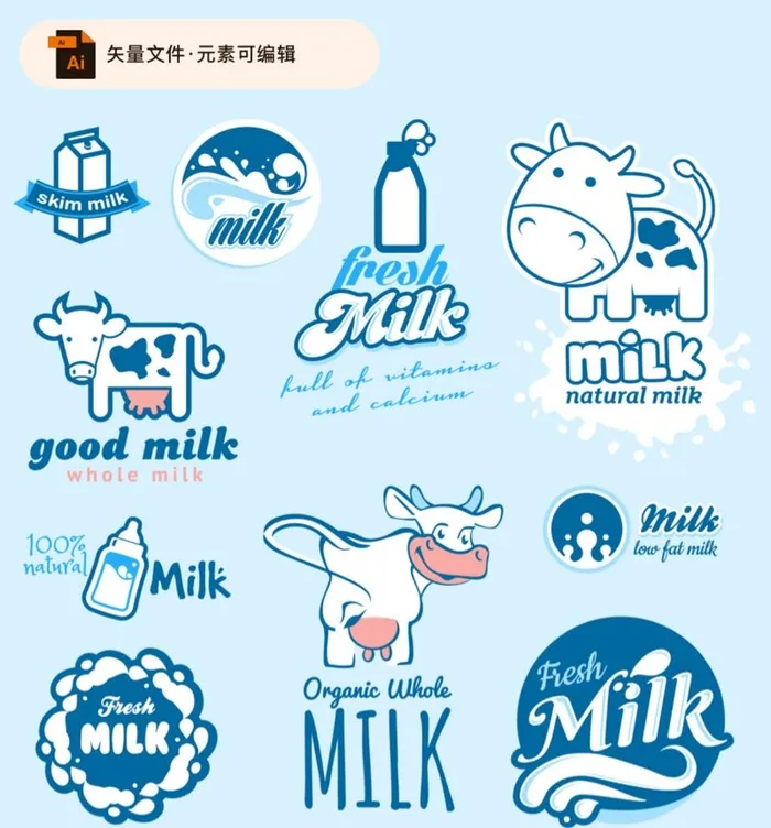 卡通奶牛图片