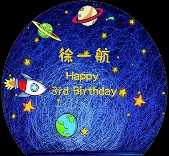 星星生日宴背景板图片