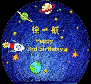 星星生日宴背景板图片