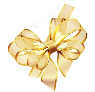 金色彩带蝴蝶结图片