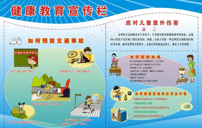 健康教育展板图片cdr矢量模版下载