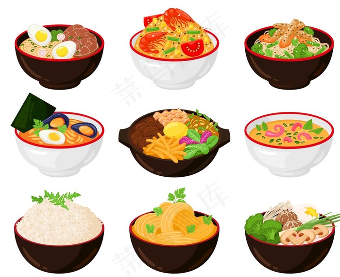 美食拉面矢量图图片