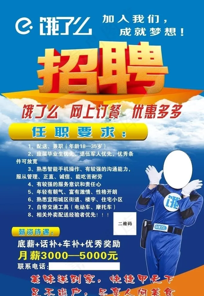饿了么招聘图片cdr矢量模版下载