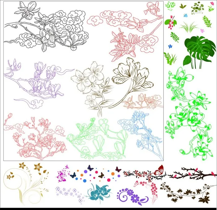艺术花朵矢量图图片cdr矢量模版下载