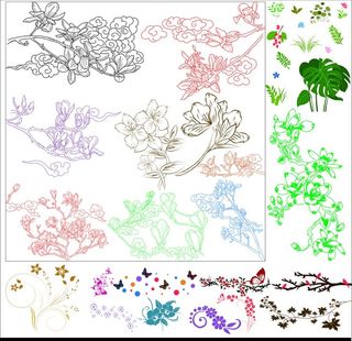 艺术花朵矢量图图片