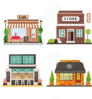 手绘卡通商店图片