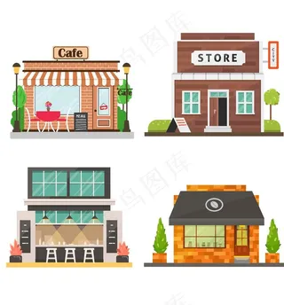 手绘卡通商店图片
