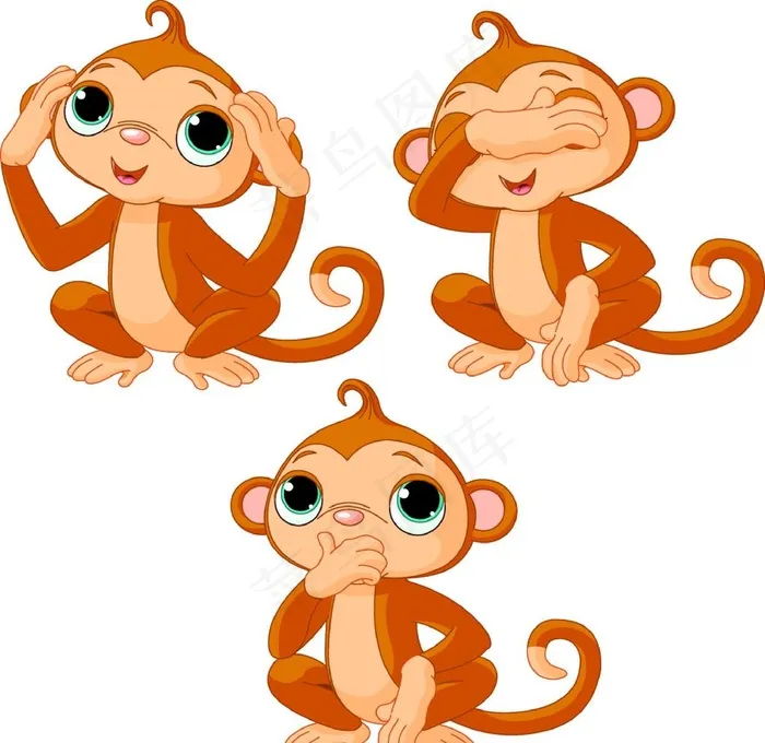 猴子（位图）图片ai矢量模版下载