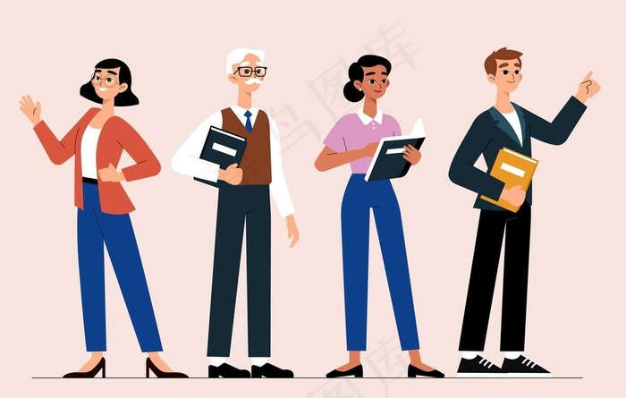 扁平化教师人物插画设计图片