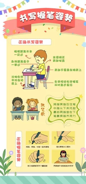 写字姿势海报图片