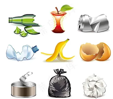 垃圾图标矢量素材图片