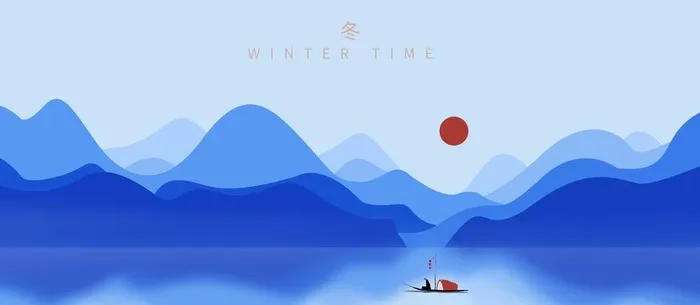 山水蓝色线条渐变背景素材图片