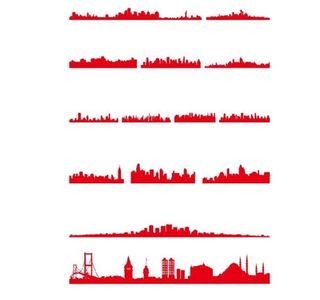 矢量城市背景剪影图片