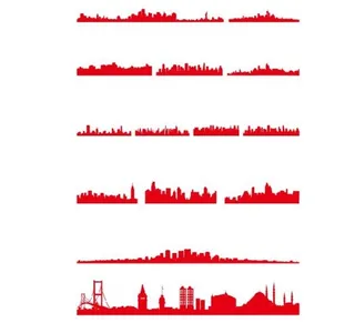 矢量城市背景剪影图片