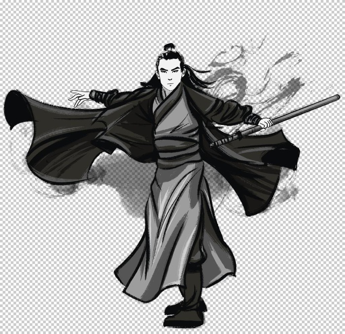 水墨武侠人物图片