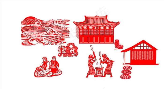 剪影   中国文化图片cdr矢量模版下载