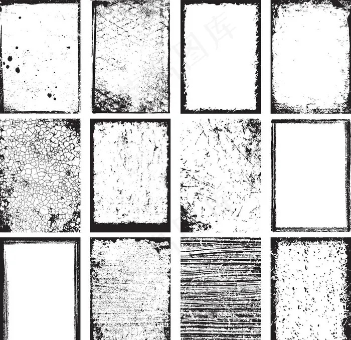 墨迹图片ai矢量模版下载