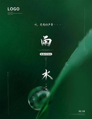 传统二十四节气雨水海报图片